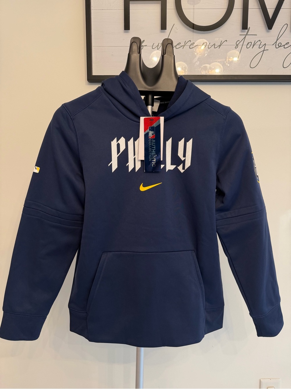 Nike Philadelphia Phillies MLB Blue Therma-FIT Hoodie Boys Size M Official